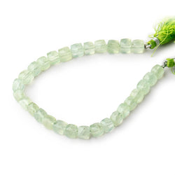 6.5-7mm Prehnite Faceted Cube Beads 8 inch 29 pieces (ONLINE ORDER ONLY)