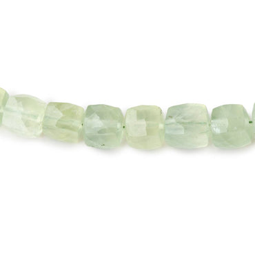 6.5-7mm Prehnite Faceted Cube Beads 8 inch 29 pieces (ONLINE ORDER ONLY)
