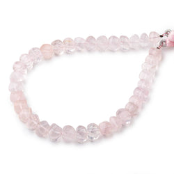 6.5-7mm Rose Quartz Faceted Twist Beads 8.5 inch 36 pieces (ONLINE ORDER ONLY)