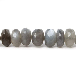 6.5-7mm Shaded Platinum Grey Moonstone faceted rondelles 15 inch 87 Beads AA (ONLINE ORDER ONLY)