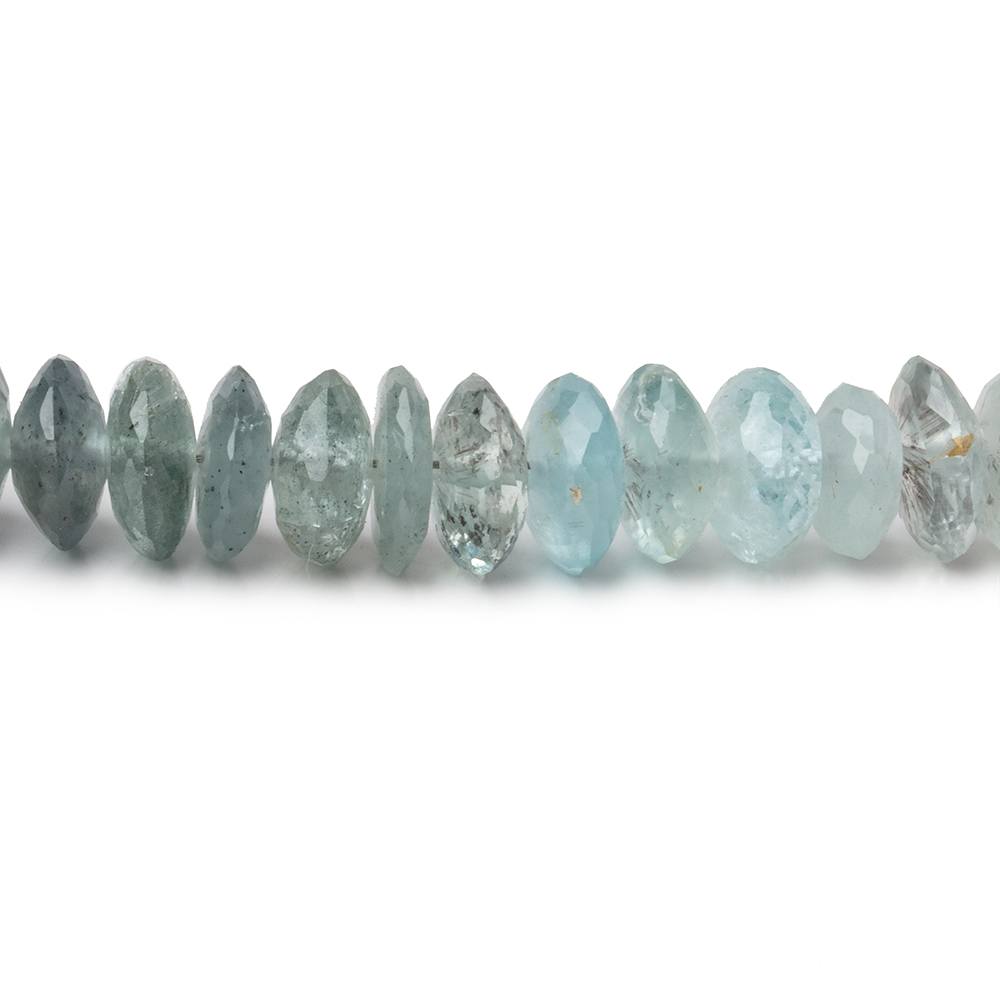 8.5-10mm Moss Aquamarine German Faceted Rondelle Beads 16 inch 111 pieces (ONLINE ORDER ONLY)