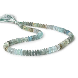 8.5-10mm Moss Aquamarine German Faceted Rondelle Beads 16 inch 111 pieces (ONLINE ORDER ONLY)