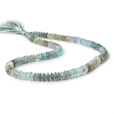 8.5-10mm Moss Aquamarine German Faceted Rondelle Beads 16 inch 111 pieces (ONLINE ORDER ONLY)