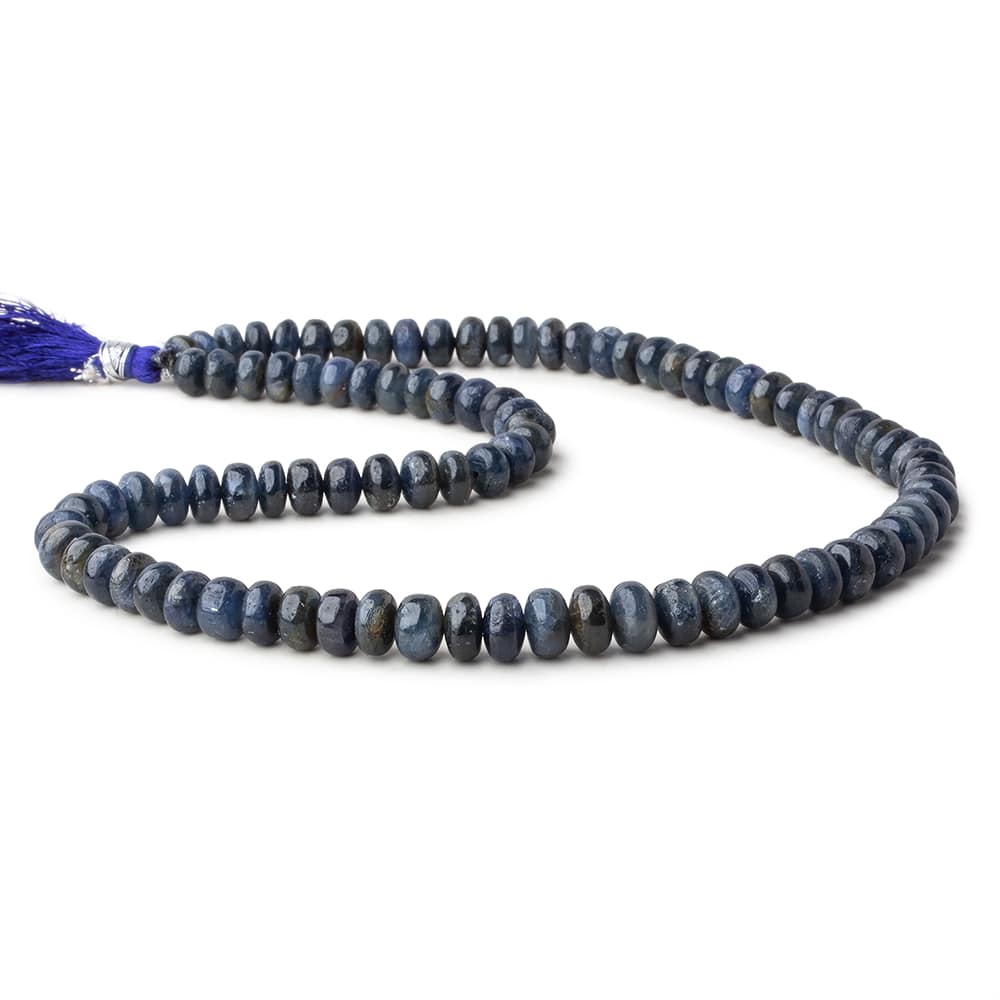 6.5-8mm Blue Sapphire Plain Rondelle Beads 16 inch 90 pieces 1mm hole (ONLINE ORDER ONLY)
