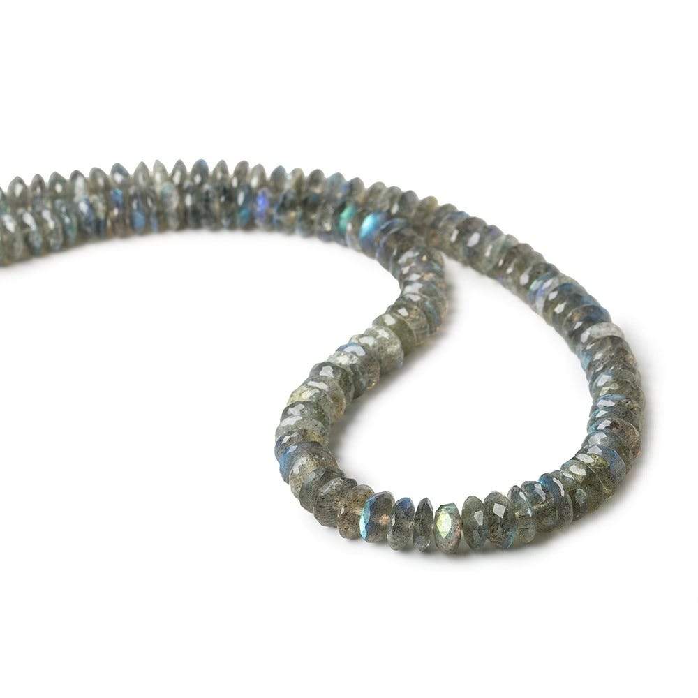 6.5-8mm Labradorite German Faceted Rondelles 16 inch 125 beads (ONLINE ORDER ONLY)