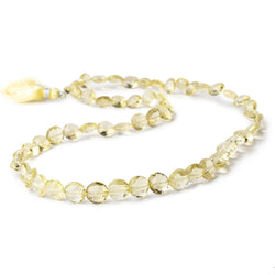 6.5-8mm Lemon Quartz Faceted Coin Beads 16 inch 56 pieces (ONLINE ORDER ONLY)