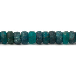 6.5-8mm Matte Neon Apatite plain rondelle beads 1mm drill hole 8 inch 50 pcs (ONLINE ORDER ONLY)