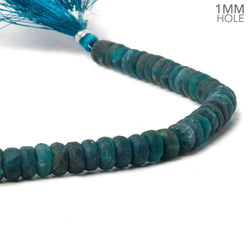 6.5-8mm Matte Neon Apatite plain rondelle beads 1mm drill hole 8 inch 50 pcs (ONLINE ORDER ONLY)