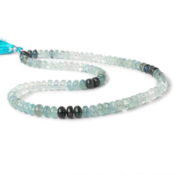 6.5-8mm Moss Aquamarine Plain Rondelles 18 inch 100 beads AAA (ONLINE ORDER ONLY)