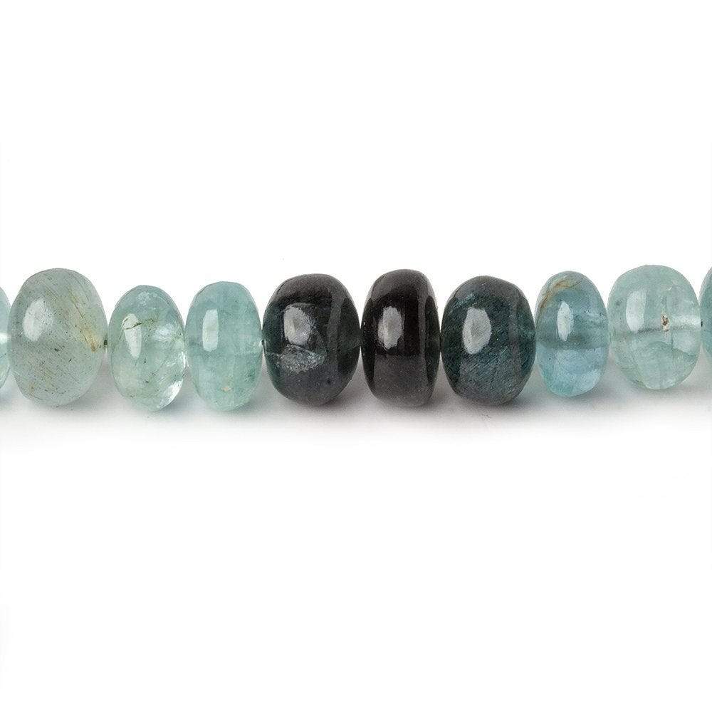 6.5-8mm Moss Aquamarine Plain Rondelles 18 inch 100 beads AAA (ONLINE ORDER ONLY)