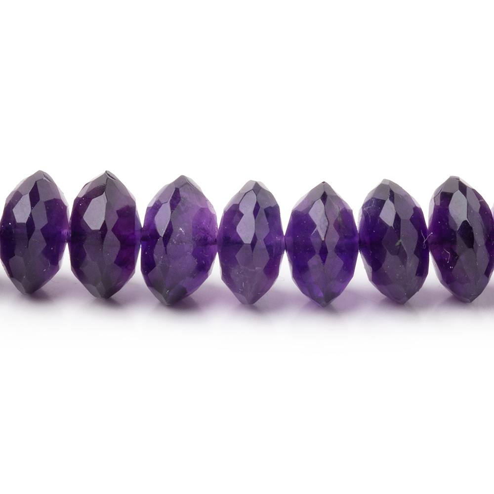 6.5-9.5mm Amethyst German Faceted Rondelles 16 inch 85 Beads (ONLINE ORDER ONLY)