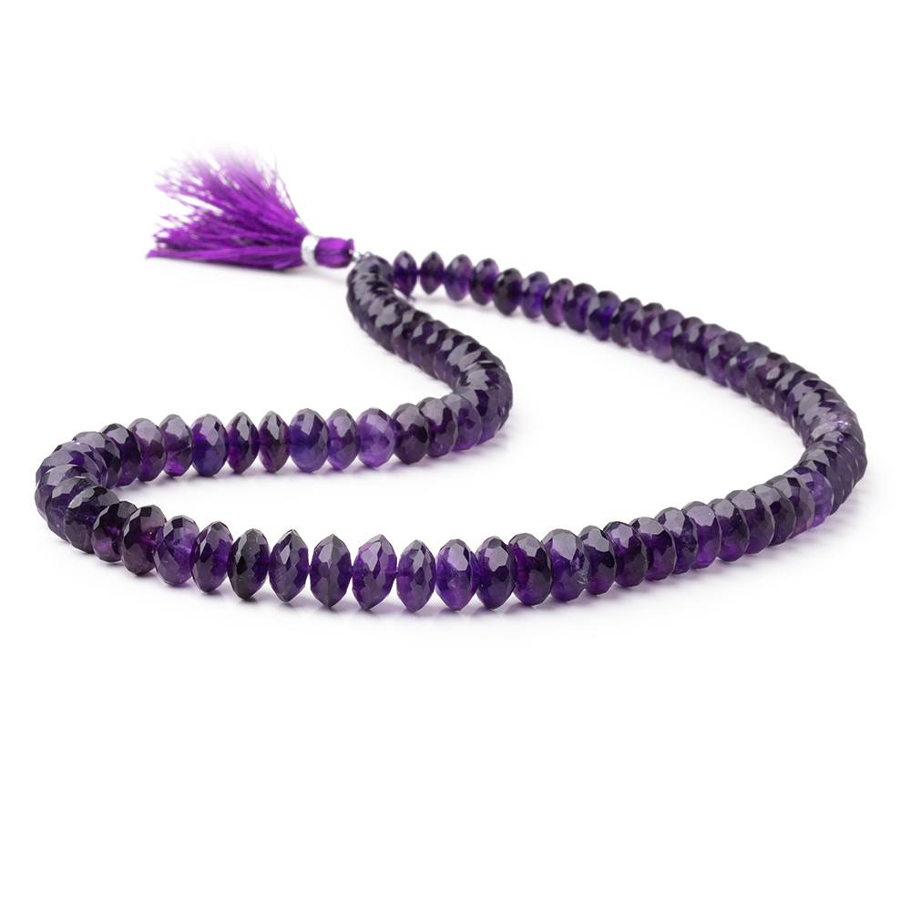 6.5-9.5mm Amethyst German Faceted Rondelles 16 inch 85 Beads (ONLINE ORDER ONLY)