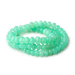 6.5-9.5mm Tanzanian Green Opal Plain Rondelle Beads 20 inch 90 pieces AAA (ONLINE ORDER ONLY)