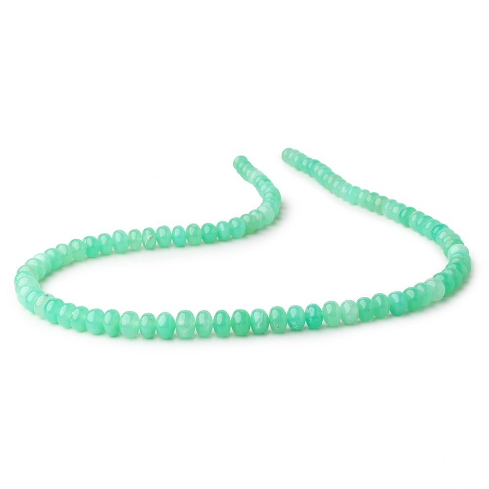 6.5-9.5mm Tanzanian Green Opal Plain Rondelle Beads 20 inch 90 pieces AAA (ONLINE ORDER ONLY)