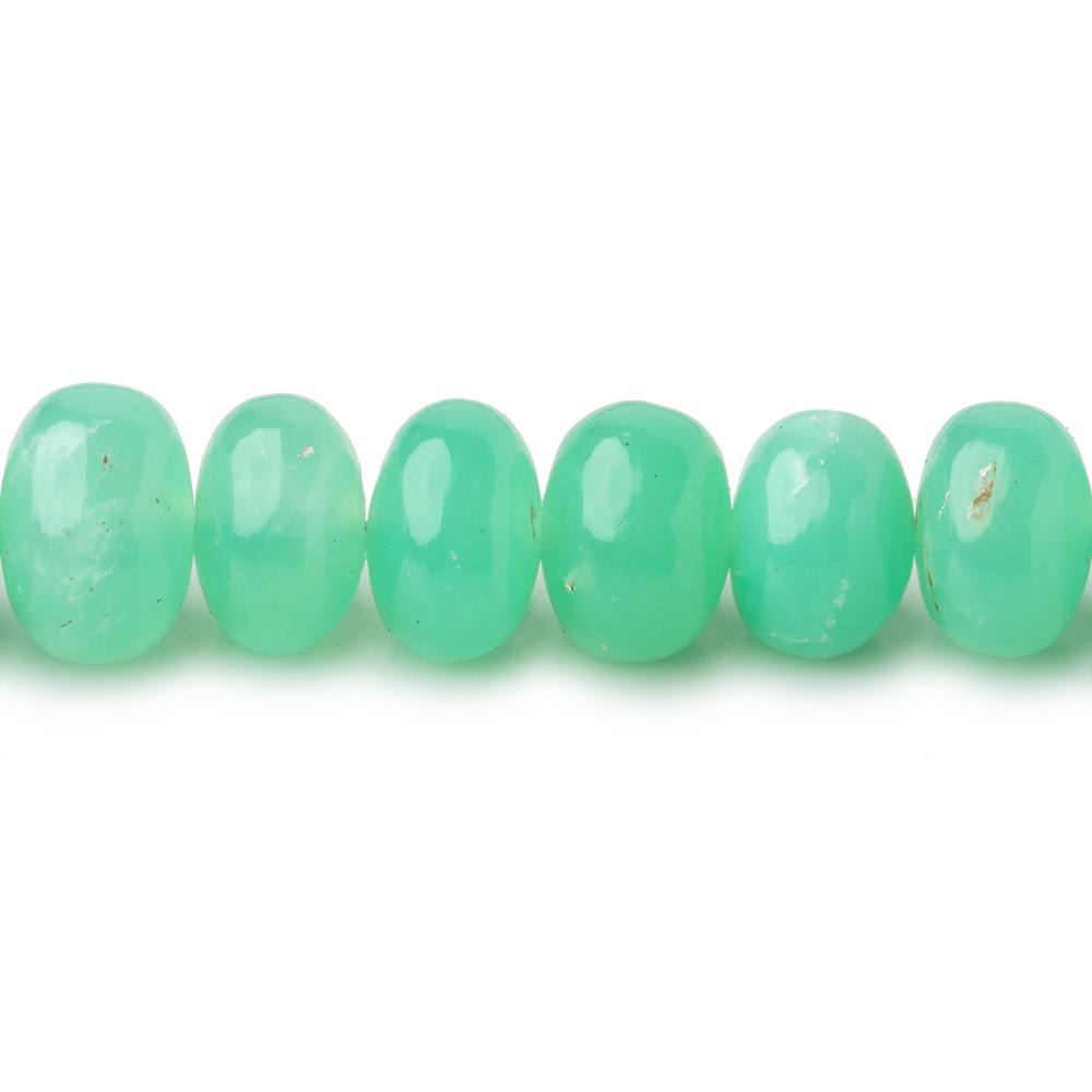 6.5-9.5mm Tanzanian Green Opal Plain Rondelle Beads 20 inch 90 pieces AAA (ONLINE ORDER ONLY)
