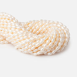 6.5-9mm Creamy White Oval Freshwater Pearls 15 inch 40 Beads (ONLINE ORDER ONLY)