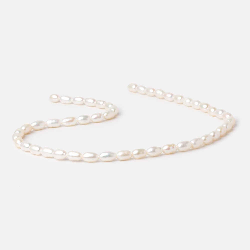 6.5-9mm Creamy White Oval Freshwater Pearls 15 inch 40 Beads (ONLINE ORDER ONLY)