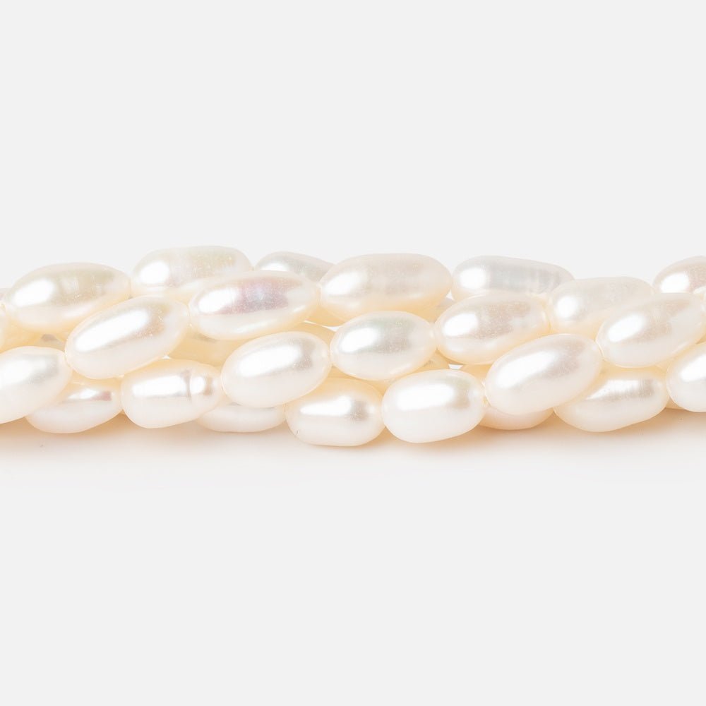 6.5-9mm Creamy White Oval Freshwater Pearls 15 inch 40 Beads (ONLINE ORDER ONLY)