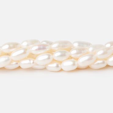 6.5-9mm Creamy White Oval Freshwater Pearls 15 inch 40 Beads (ONLINE ORDER ONLY)