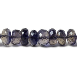 6.5-9mm Iolite faceted rondelle beads 13.5 inch 80 pieces AA (ONLINE ORDER ONLY)