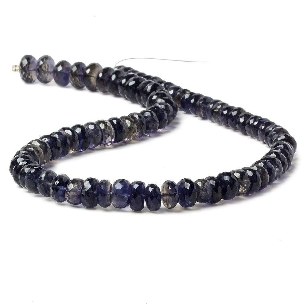 6.5-9mm Iolite faceted rondelle beads 13.5 inch 80 pieces AA (ONLINE ORDER ONLY)