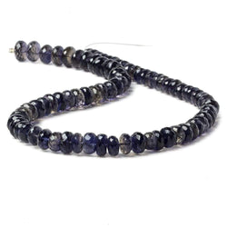 6.5-9mm Iolite faceted rondelle beads 13.5 inch 80 pieces AA (ONLINE ORDER ONLY)