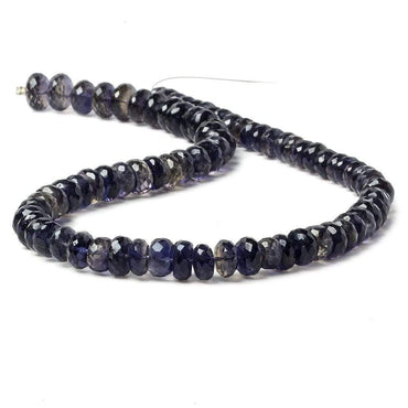 6.5-9mm Iolite faceted rondelle beads 13.5 inch 80 pieces AA (ONLINE ORDER ONLY)