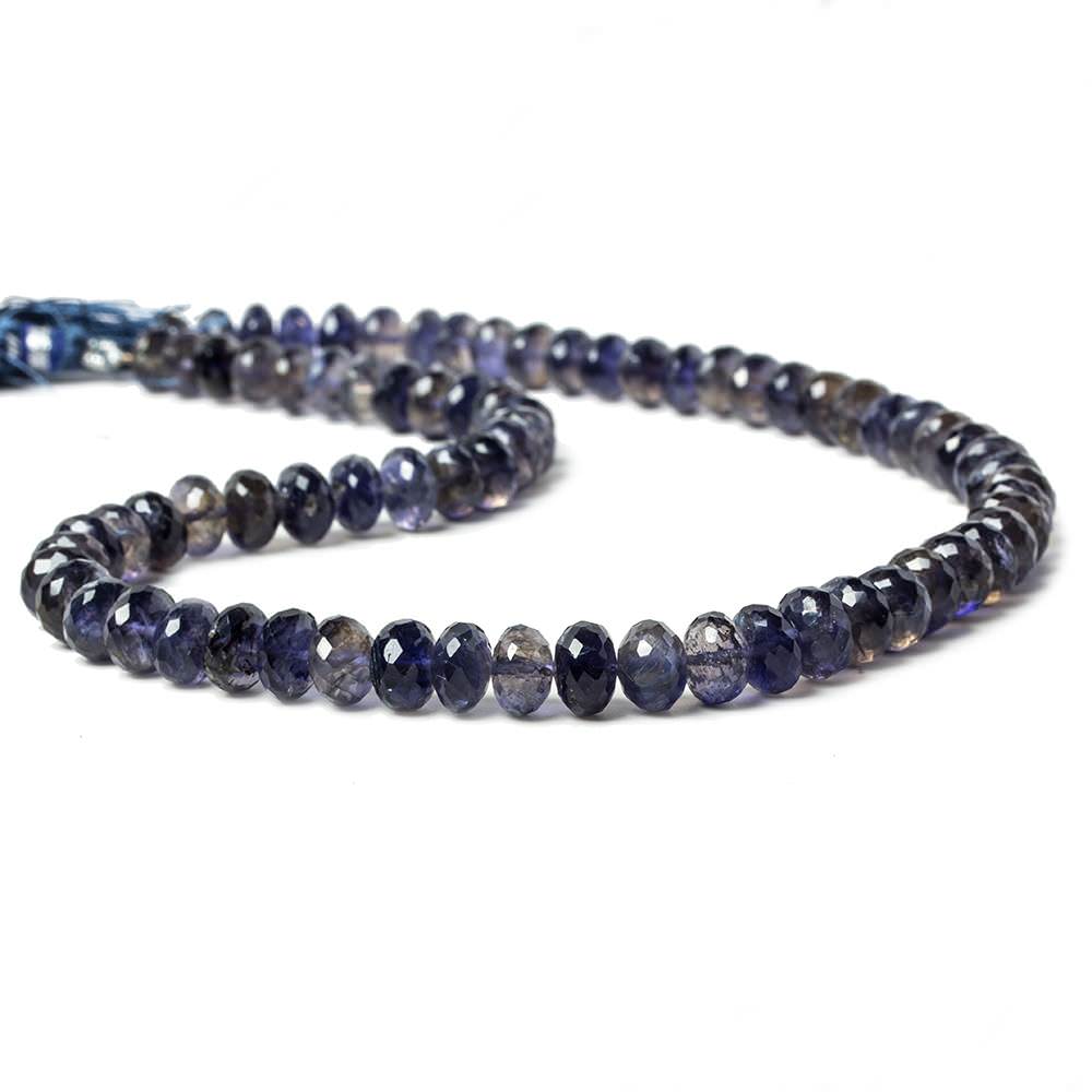 6.5-9mm Iolite Faceted Rondelle Beads 16 inches 94 pieces (ONLINE ORDER ONLY)