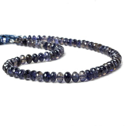 6.5-9mm Iolite Faceted Rondelle Beads 16 inches 94 pieces (ONLINE ORDER ONLY)
