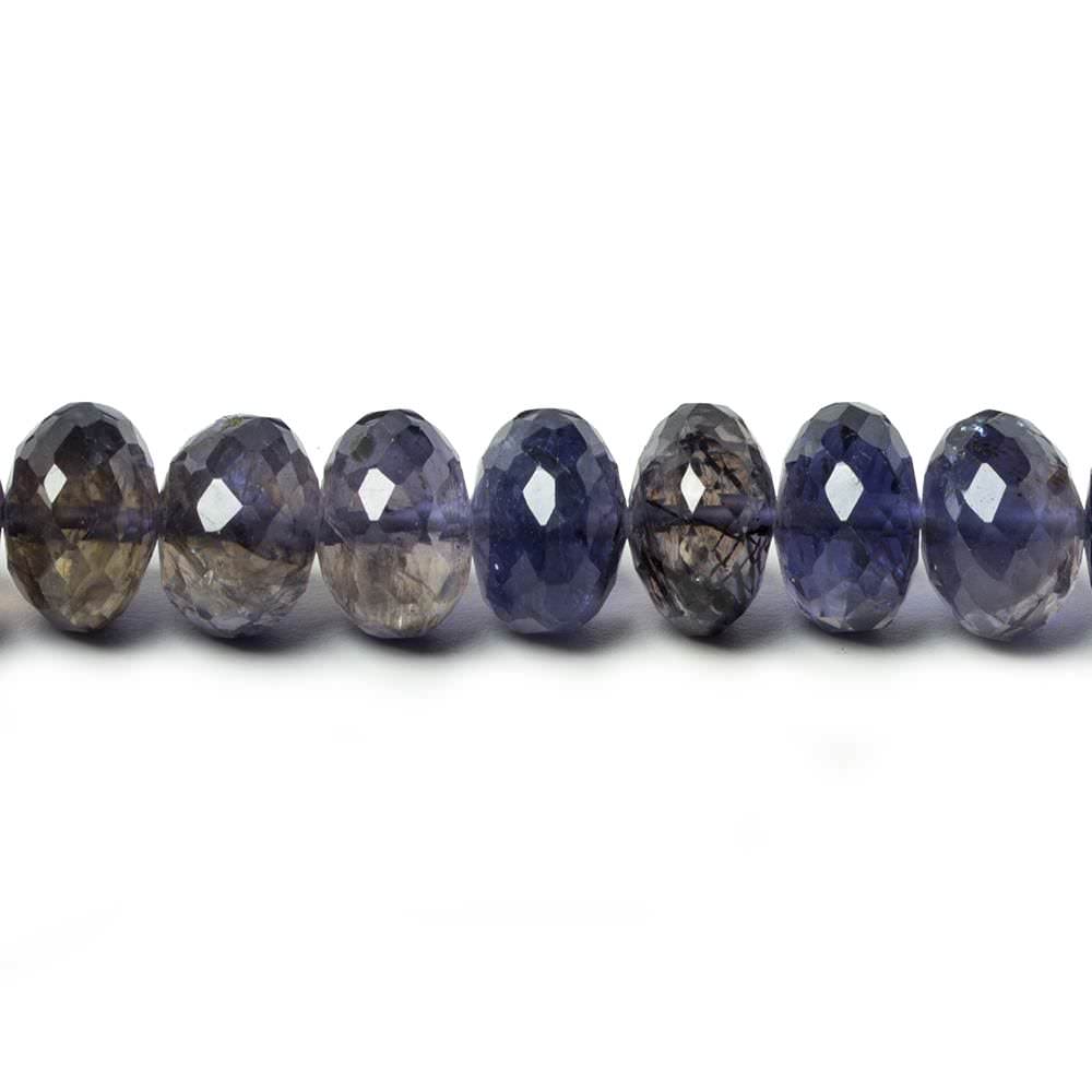 6.5-9mm Iolite Faceted Rondelle Beads 16 inches 94 pieces (ONLINE ORDER ONLY)
