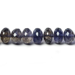 6.5-9mm Iolite Faceted Rondelle Beads 16 inches 94 pieces (ONLINE ORDER ONLY)