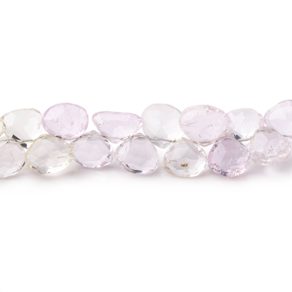 6.5-9mm Kunzite and Hiddenite Faceted Heart Beads 9.5 inch 60 pieces (ONLINE ORDER ONLY)