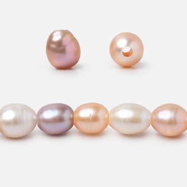 6.5-9mm Tri-Color Oval Large Hole Freshwater Pearls 7.5 inch 24 Beads (ONLINE ORDER ONLY)