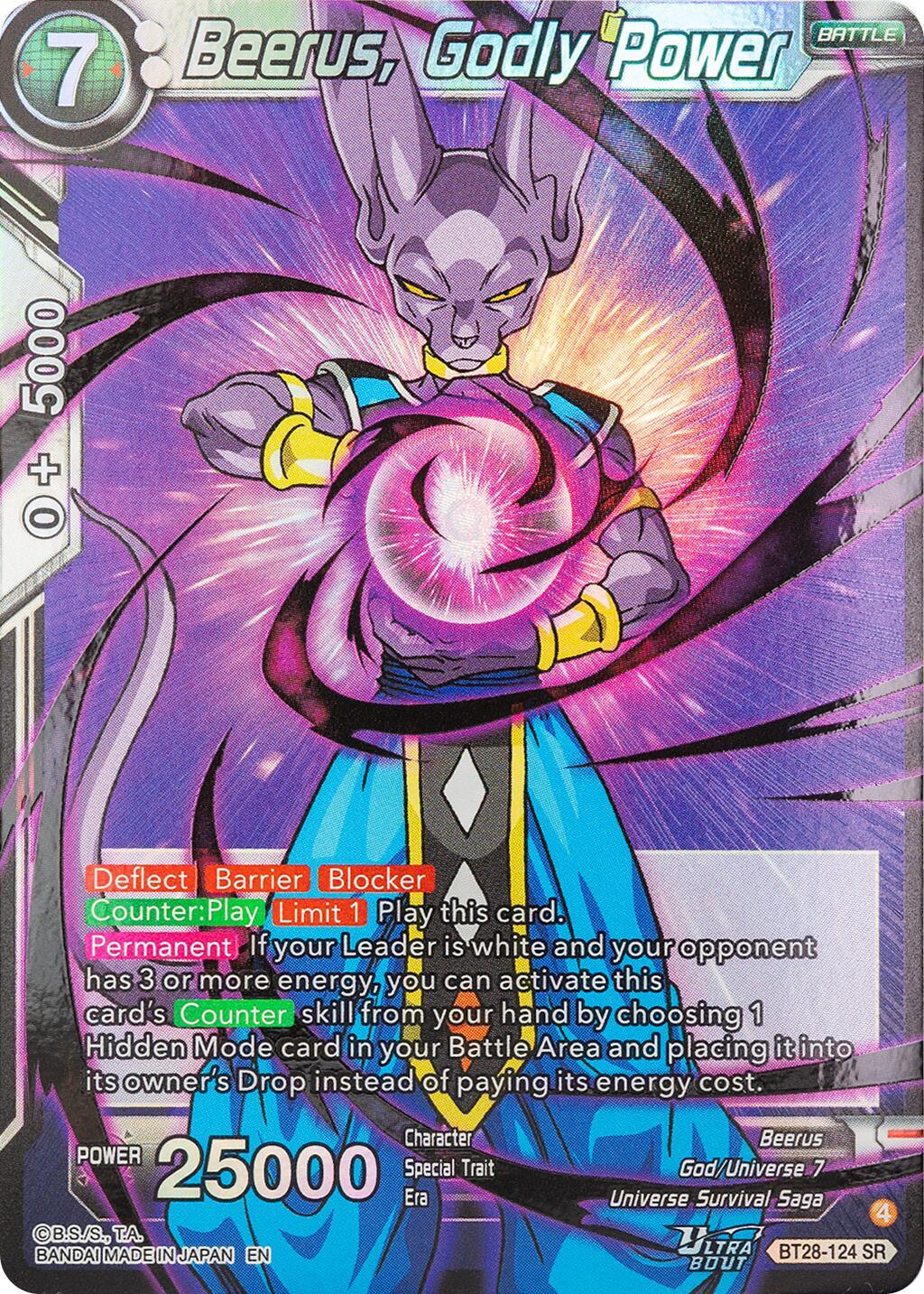 Beerus, Godly Power (BT28-124) [Prismatic Clash] (ONLINE ORDER ONLY)