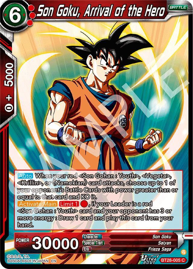 Son Goku, Arrival of the Hero (BT28-005) [Prismatic Clash] (ONLINE ORDER ONLY)