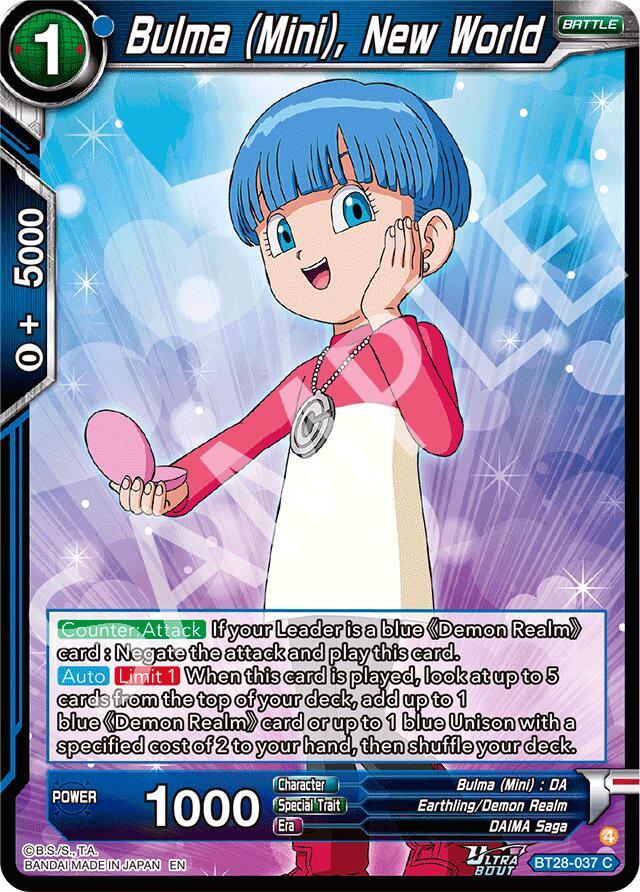 Bulma (Mini), New World (BT28-037) [Prismatic Clash] (ONLINE ORDER ONLY)