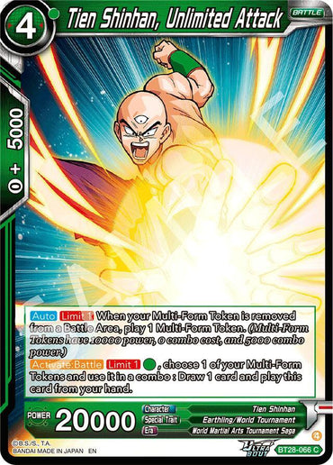 Tien Shinhan, Unlimited Attack (BT28-066) [Prismatic Clash] (ONLINE ORDER ONLY)