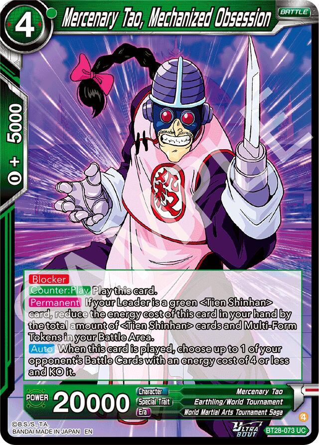 Mercenary Tao, Mechanized Obsession (BT28-073) [Prismatic Clash] (ONLINE ORDER ONLY)