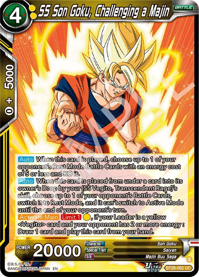 SS Son Goku, Challenging a Majin (BT28-092) [Prismatic Clash] (ONLINE ORDER ONLY)