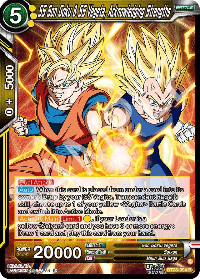SS Son Goku & SS Vegeta, Acknowledging Strengths (BT28-094) [Prismatic Clash] (ONLINE ORDER ONLY)