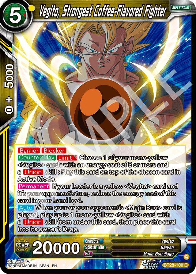 Vegito, Strongest Coffee-Flavored Fighter (BT28-100) [Prismatic Clash] (ONLINE ORDER ONLY)