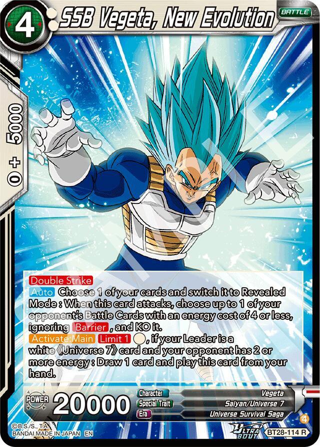 SSB Vegeta, New Evolution (BT28-114) [Prismatic Clash] (ONLINE ORDER ONLY)