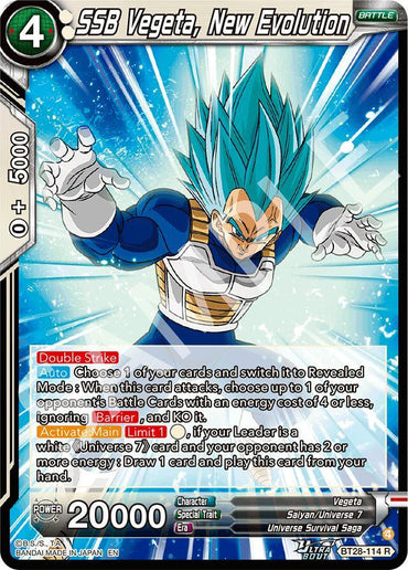 SSB Vegeta, New Evolution (BT28-114) [Prismatic Clash] (ONLINE ORDER ONLY)