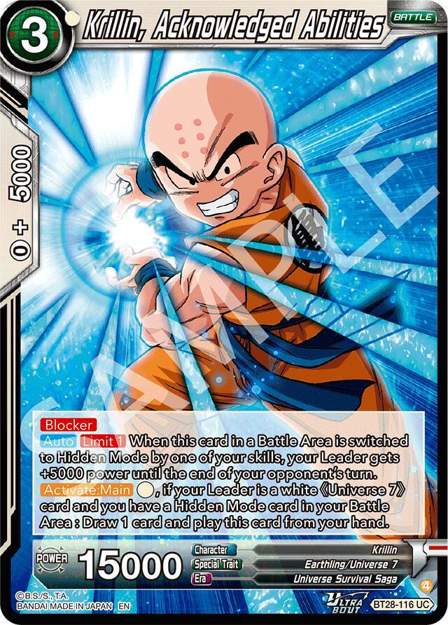 Krillin, Acknowledged Abilities (BT28-116) [Prismatic Clash] (ONLINE ORDER ONLY)