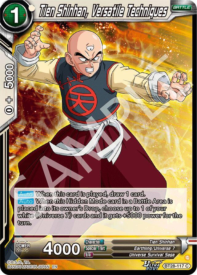 Tien Shinhan, Versatile Techniques (BT28-117) [Prismatic Clash] (ONLINE ORDER ONLY)