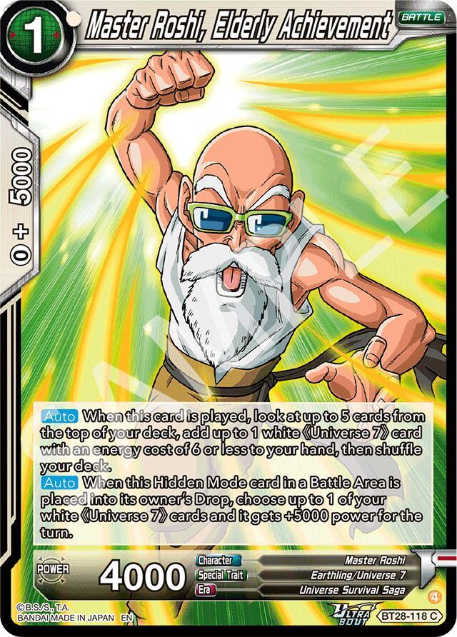 Master Roshi, Elderly Achievement (BT28-118) [Prismatic Clash] (ONLINE ORDER ONLY)