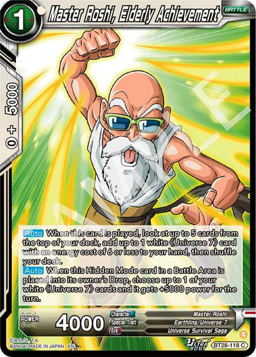 Master Roshi, Elderly Achievement (BT28-118) [Prismatic Clash] (ONLINE ORDER ONLY)