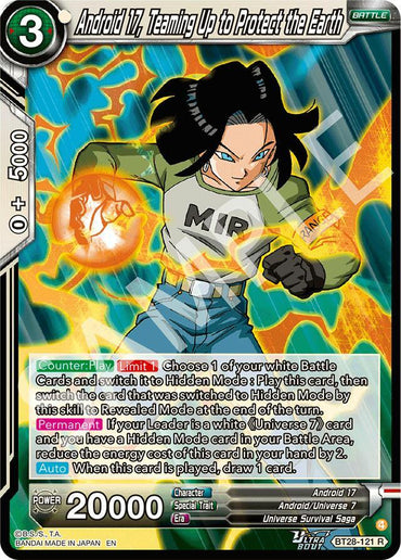 Android 17, Teaming Up to Protect the Earth (BT28-121) [Prismatic Clash] (ONLINE ORDER ONLY)