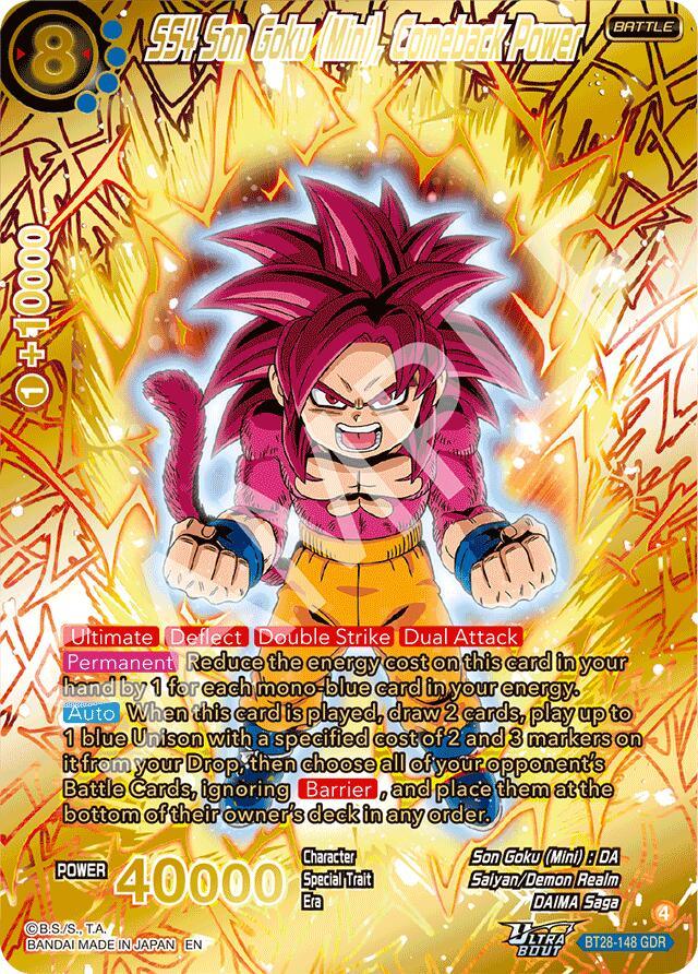 SS4 Son Goku (Mini), Comeback Power (GDR) (BT28-148) [Prismatic Clash] (ONLINE ORDER ONLY)