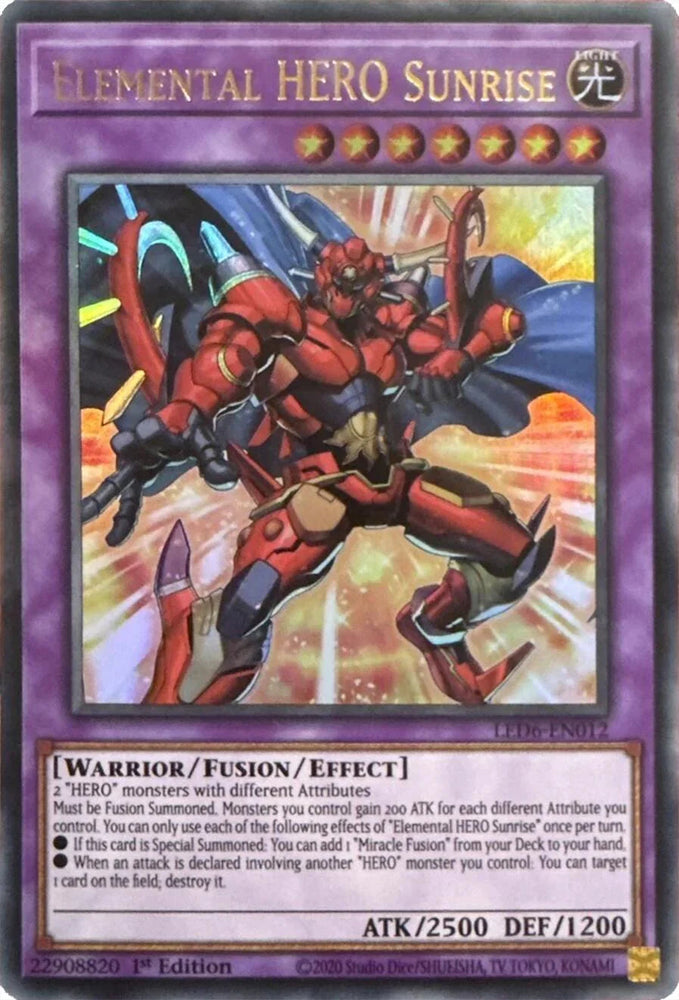 Elemental HERO Sunrise (2020 Date Reprint) [LED6-EN012] Ultra Rare (ONLINE ORDER ONLY)